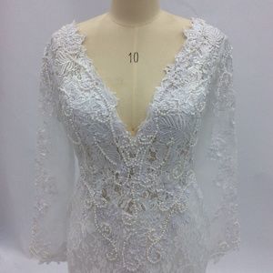 Darius Cordell v-neck long sleeve wedding dress